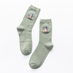 Little Girl Pattern Socks Women - Image 3