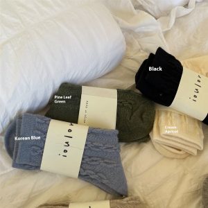 Wool Socks Hemp Pattern Bunching Socks Women - Image 8