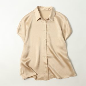 Pearl Satin Shirt Reverse Collar Single-breasted - Image 7