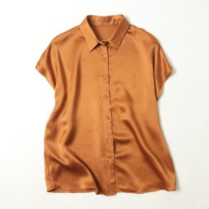 Pearl Satin Shirt Reverse Collar Single-breasted - Image 6