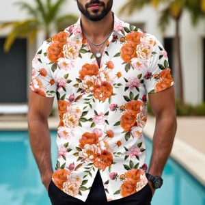 Hawaiian Tropical Floral 3d Printed Casual Men's Short Sleeve Shirt - Image 5
