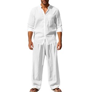 Loose Long-sleeved Trousers Shirt Outfit Men - Image 9