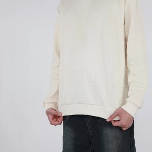 Export Quality English European And American Sizes Jacquard Round Neck Hoodie For Men And Women - Image 10