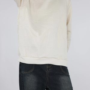 Export Quality English European And American Sizes Jacquard Round Neck Hoodie For Men And Women - Image 9