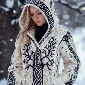 Women's Skin-friendly, Anti-pilling Knitted Cardigan With A Round Neckline, Loose Fit, And Long Length - Image 1